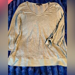 Sanctuary Light Sage Green Long Sleeve Top, 3/4 tie sleeves and sheer bottom